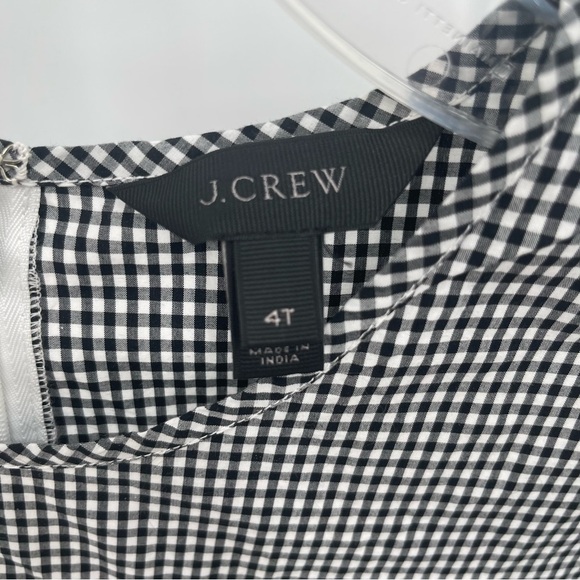 J. Crew NWT Edie Gingham Dress Womens Size 4 tall Black White Check Ruffle - Picture 6 of 11